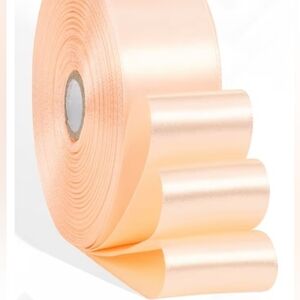 *(5 Yards of Peach Double Face Satin Ribbon 2.5 Inches Wide)*